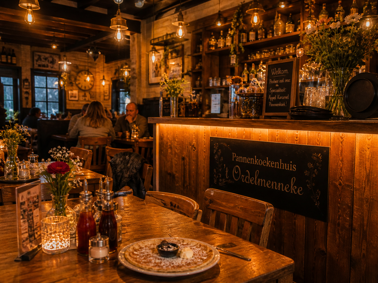 Gezellige restaurantsfeer